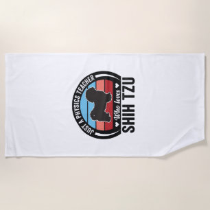 Physics Teacher Shih Tzu Vintage Dog Shirt Design_ Beach Towel