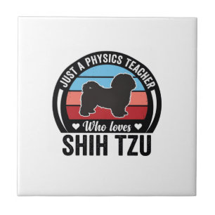 Physics Teacher Shih Tzu Vintage Dog Shirt Design_ Ceramic Tile