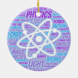 Physics Word Cloud Ceramic Ornament