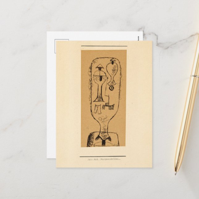Physiognomic Riddle by Paul Klee Holiday Postcard (Front/Back In Situ)