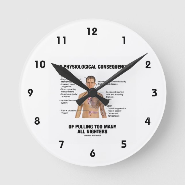 Physiological Consequences Pulling All Nighters Round Clock (Front)