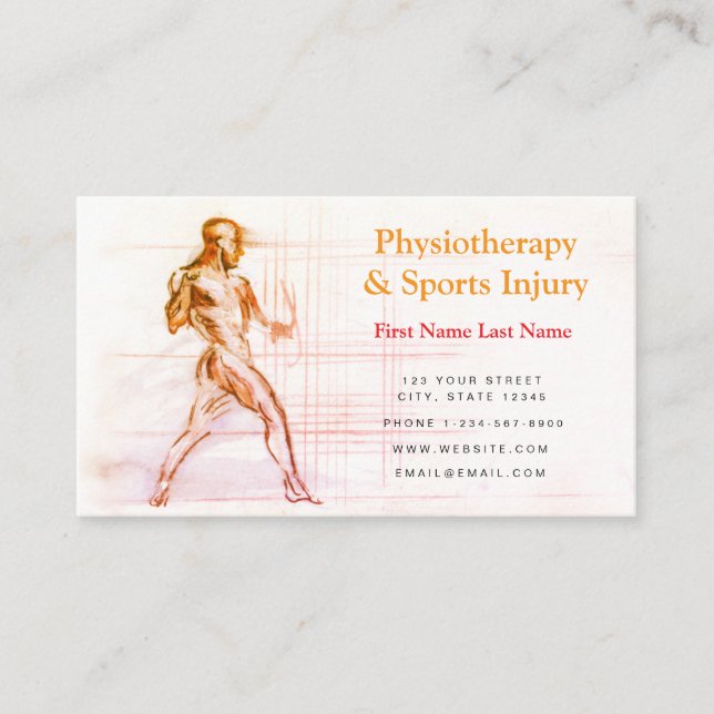 Physiotherapy and Sports Injury Business Card (Front)