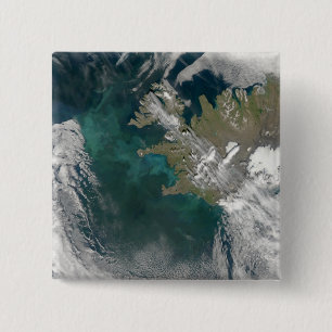 Phytoplankton bloom in the North Atlantic Ocean 15 Cm Square Badge