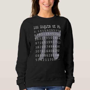 Pi  100 Digits Of Pi Symbol Math Science Funny Gee Sweatshirt
