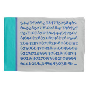 Pi 200 Digits Blue Pillowcase