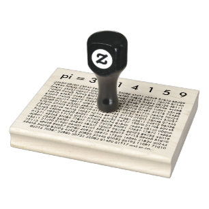 pi= 3.14159 Black White Math Science pi Day Digits Rubber Stamp
