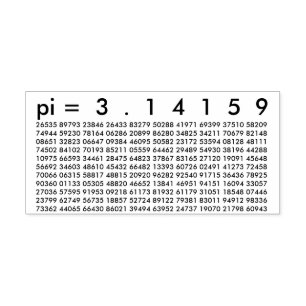 pi= 3.14159 Black White Math Science pi Day Digits Self-inking Stamp