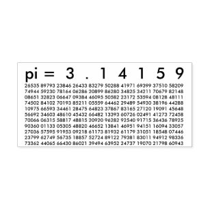 pi= 3.14159 Black White Math Science pi Day Digits Self-inking Stamp