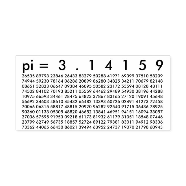 pi= 3.14159 Black White Math Science pi Day Digits Self-inking Stamp (Design)