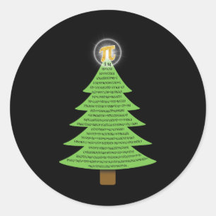 Pi 3.14 Christmas Tree Gift For Math Lovers Studen Classic Round Sticker