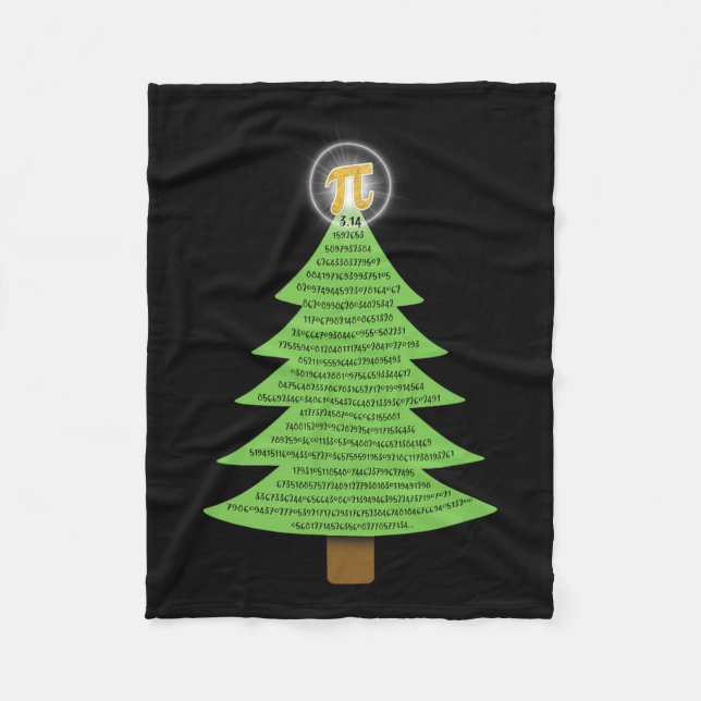 Pi 3.14 Christmas Tree Gift For Math Lovers Studen Fleece Blanket (Front)