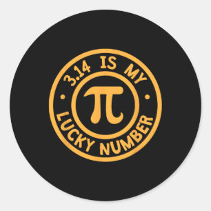 Pi 3.14 Is My Lucky Number Symbol Math Science  Classic Round Sticker