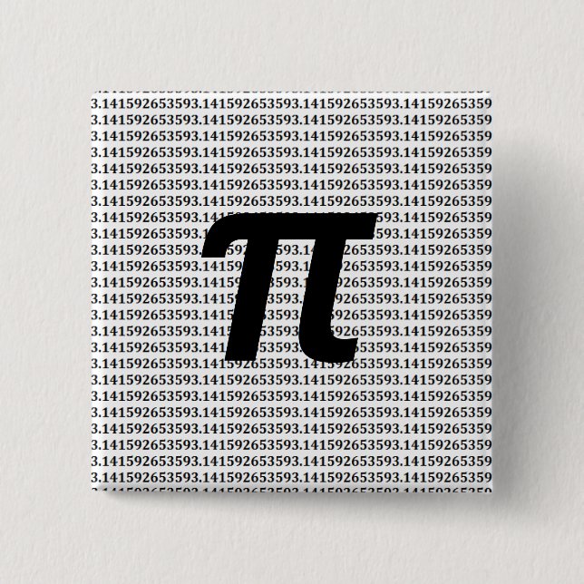 Pi: 3.14 Math Geek 15 Cm Square Badge (Front)