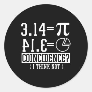 Pi 3.14 Math Happy 14th March Birthday Coincidence Classic Round Sticker