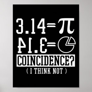 Pi 3.14 Math Happy 14th March Birthday Coincidence Poster