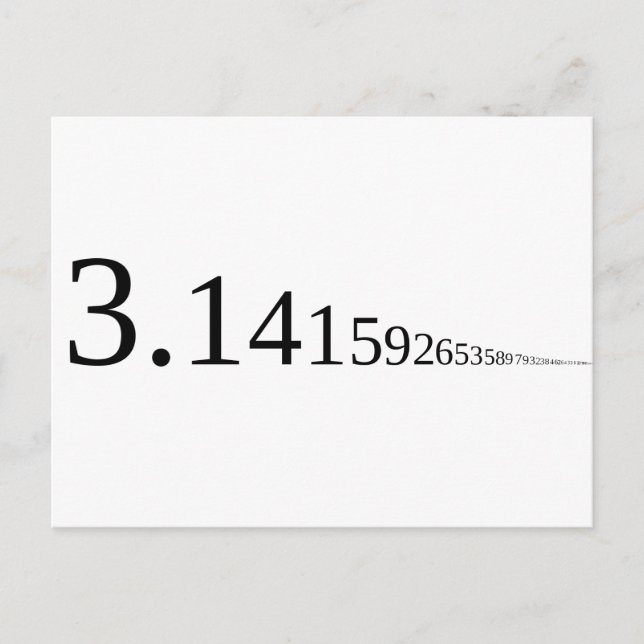 Pi - 3.14... postcard (Front)