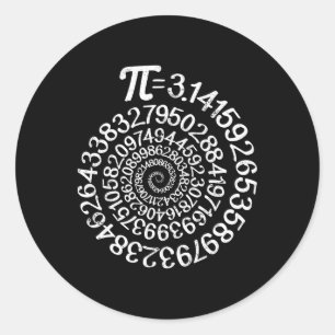 Pi = 3.14 Spiral Math Science Geek 3.14 Pi Day Ste Classic Round Sticker