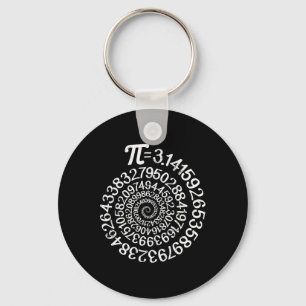 Pi = 3.14 Spiral Math Science Geek 3.14 Pi Day Ste Key Ring