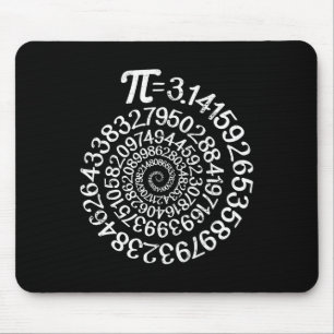 Pi = 3.14 Spiral Math Science Geek 3.14 Pi Day Ste Mouse Pad