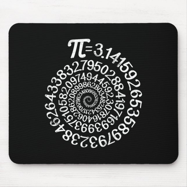 Pi = 3.14 Spiral Math Science Geek 3.14 Pi Day Ste Mouse Pad (Front)