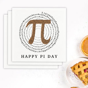Pi 3.14 Spiral Number Leopard Pattern Happy Pi Day Napkin