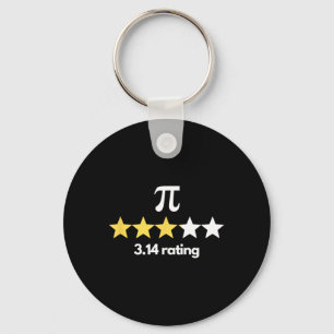 Pi 3.14 Star Rating Funny Pi Humour Pi Day Novelty Key Ring