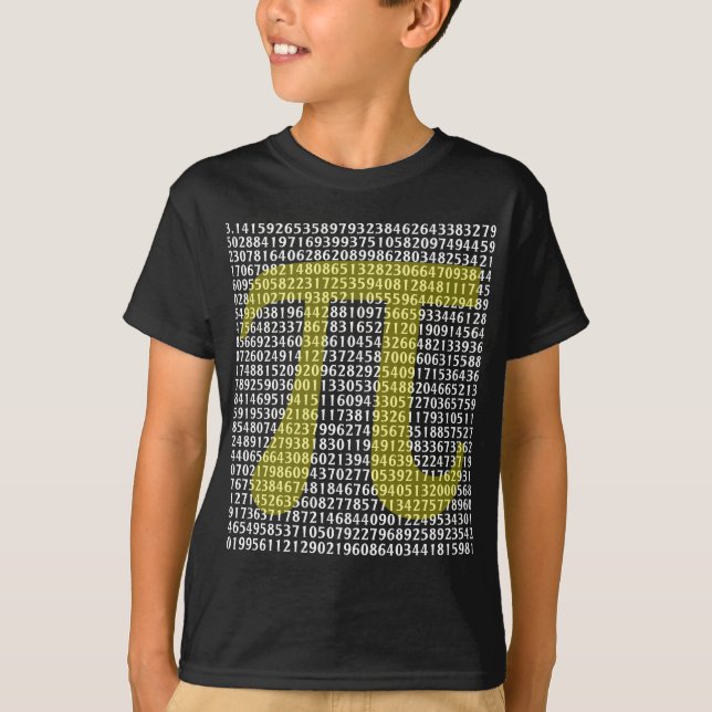 Pi 3.14 to Hundred of Digits T-Shirt (Front)