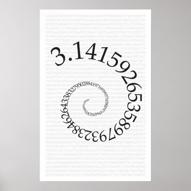 Pi and digits in spiral - Math Poster (Front)