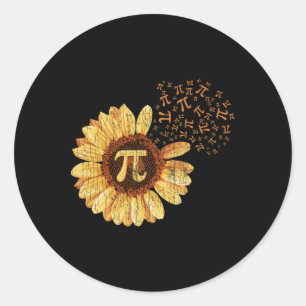 Pi Apparel Pi Day Sunflower Attire Math Funny Gift Classic Round Sticker