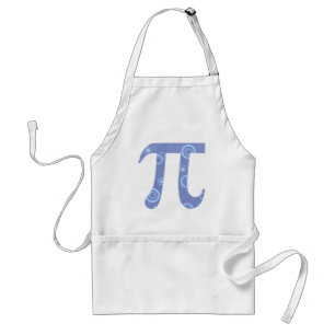 Pi Apron Blue on White Circle Design