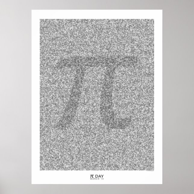 Pi art to the 31,415th decimal place with large Pi Poster (Front)
