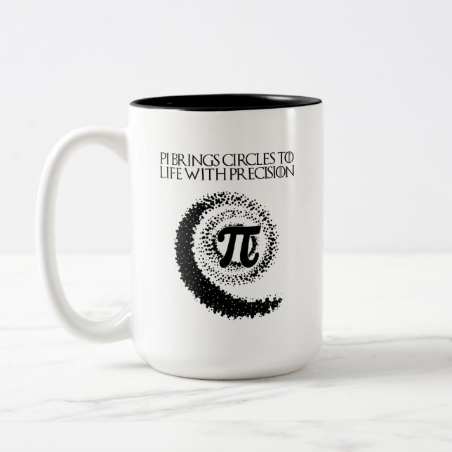 Pi Brings Circles To Life With Precision Two-Tone Coffee Mug (Left)