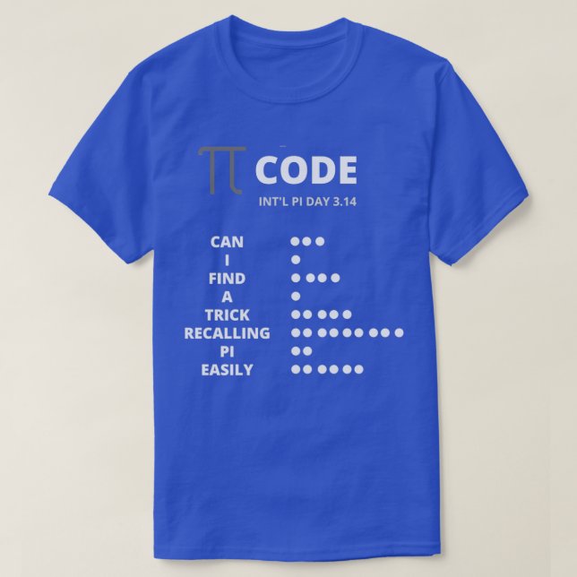 Pi Code Gift for Math Geeks T-Shirt (Design Front)