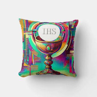 PI Communion Host and Chalice Expressionist Effect Cushion