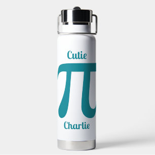 Pi / Cutie Pi custom text & colour Water Bottle