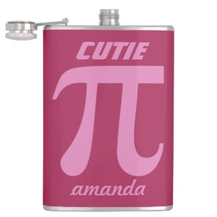 Pi / Cutie Pie custom monogram flask