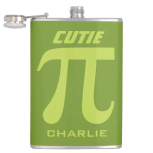 Pi / Cutie Pie custom monogram flask
