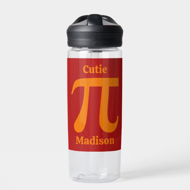 Pi / Cutie Pie custom name Water Bottle (Front)