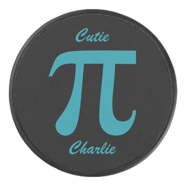Pi / Cutie Pie custom text hockey puck (Front)