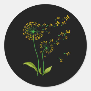 Pi Dandelion Pi Day Dandelion 3.14 Pi Number Math Classic Round Sticker