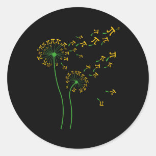 Pi Dandelion Pi Day Dandelion 3.14 Pi Number Math  Classic Round Sticker