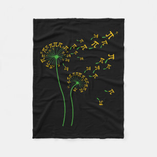 Pi Dandelion Pi Day Dandelion 3.14 Pi Number Math  Fleece Blanket