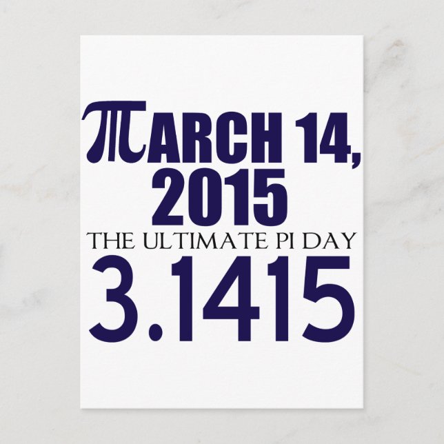 Pi Day 2015 Postcard (Front)