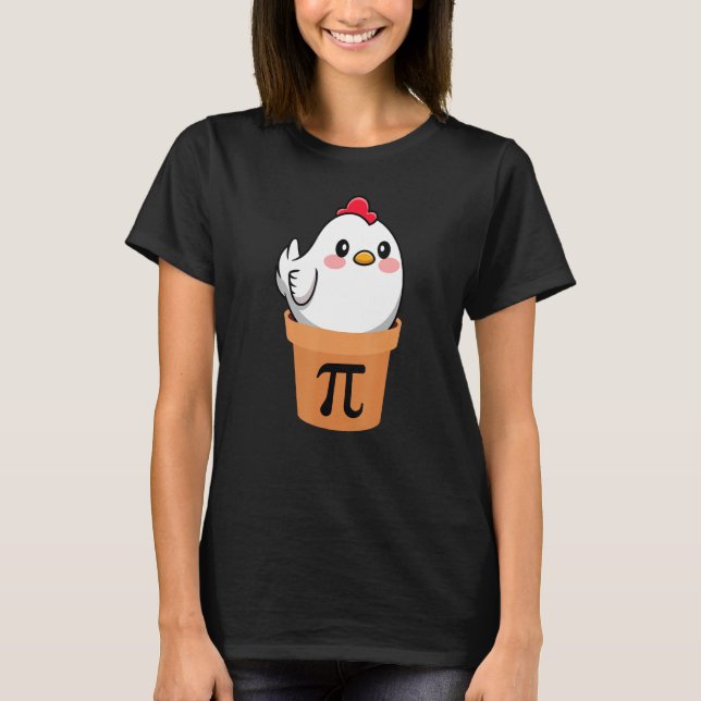 Pi Day 2022 Funny Chicken Pot Pi Day Pie Math Geek T-Shirt (Front)