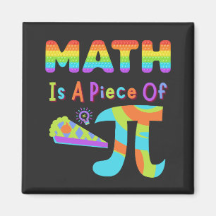Pi Day 2023 Math Is A Piece Of Pi Rainbow Letters  Magnet