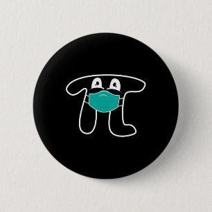 Pi Day 2025 Pi Wearing Mask Math Shirt For Teacher 6 Cm Round Badge