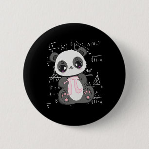 Pi Day 3.14159 Algebra Mathematic Anime Panda Bear 6 Cm Round Badge