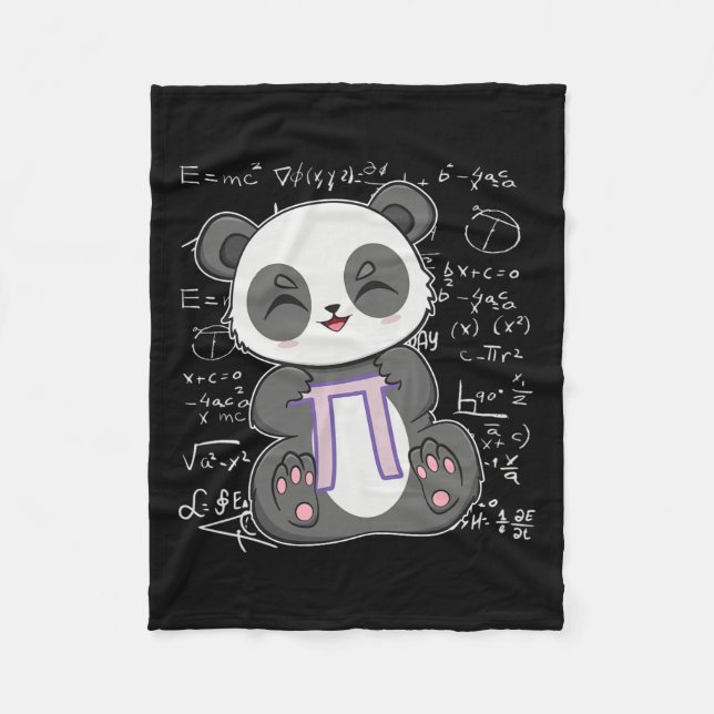 Pi Day 3.14159 Algebra Mathematic Anime Panda Bear Fleece Blanket (Front)