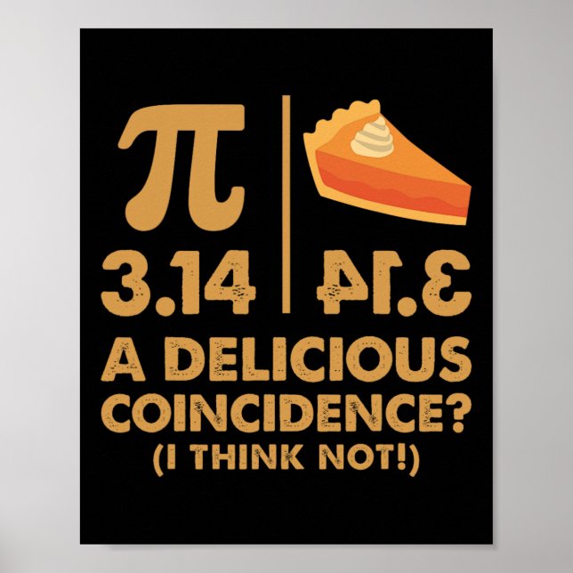 Pi Day 3.14 Delicious Coincidence Funny Math Nerd  Poster (Front)