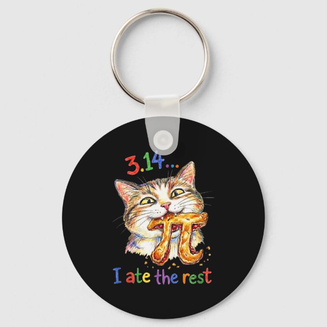 Pi Day 3.14 Funny Pie Menu Poster _ Math Lover Déc Key Ring (Front)